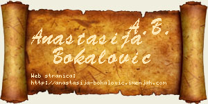 Anastasija Bokalović vizit kartica